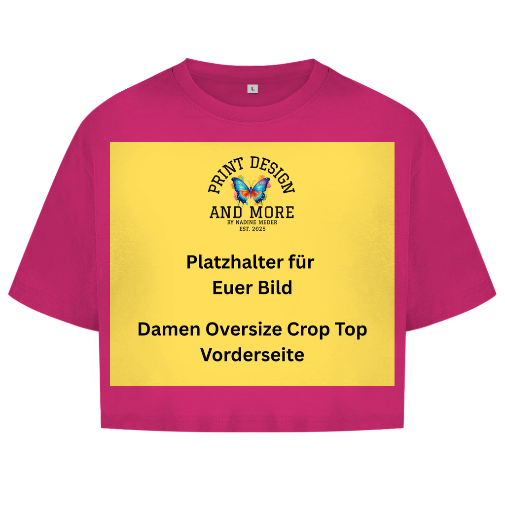 Damen Oversize Crop Top Vorderseite DTF