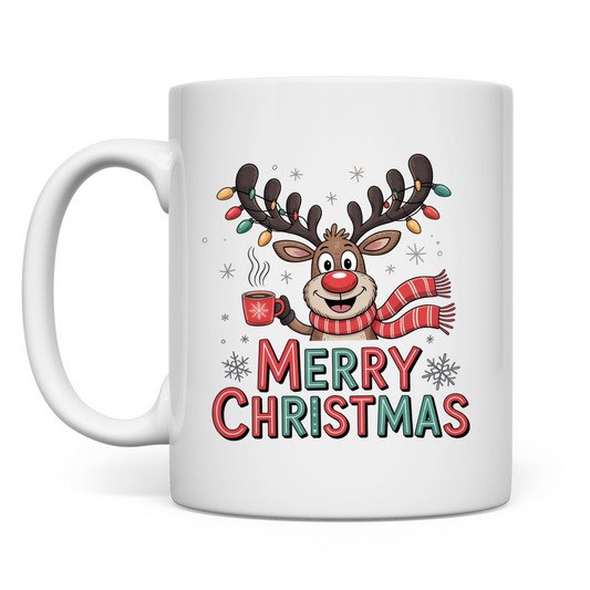 Merry Christmas, Rentier mit Lichterkette