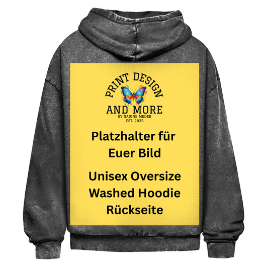 Unisex Oversize Washed Hoodie Rückseite DTF