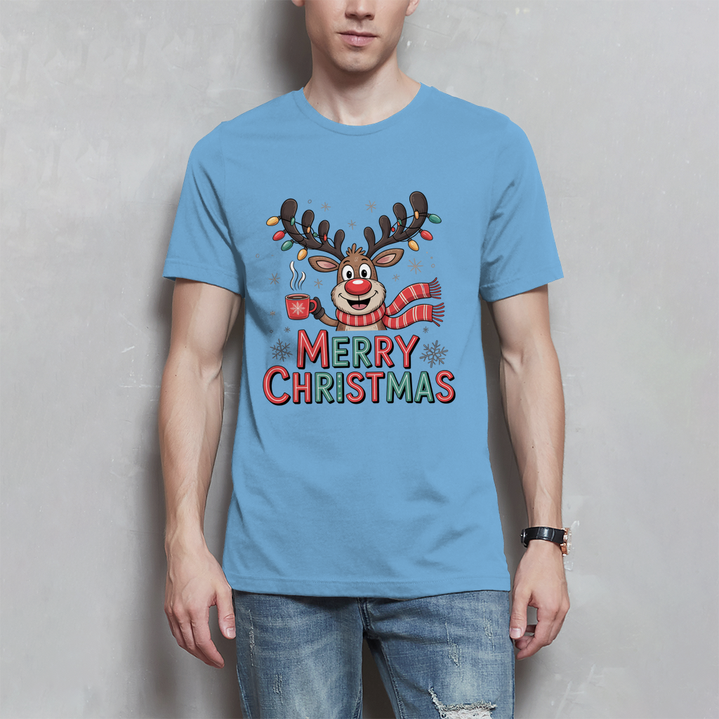 Merry Christmas, Rentier mit Lichterkette