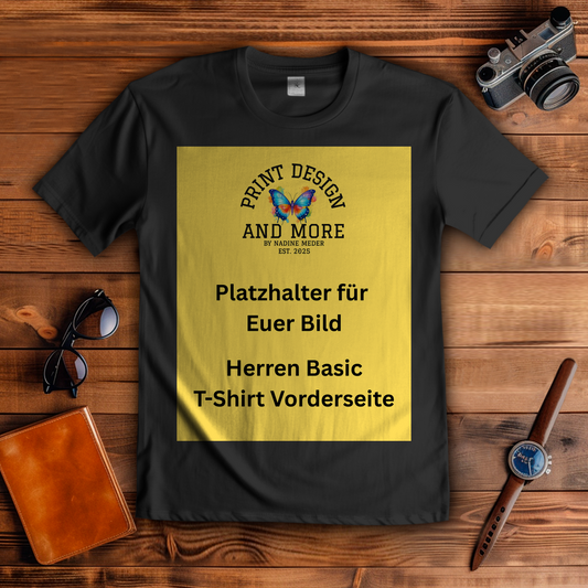 Herren Basic T-Shirt Vorderseite Dunkle Farben DTF