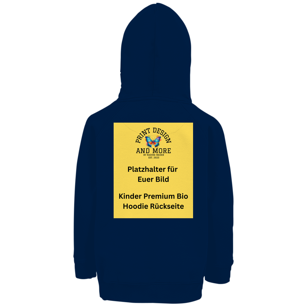 Kinder Premium Bio Hoodie Rückseite DTF