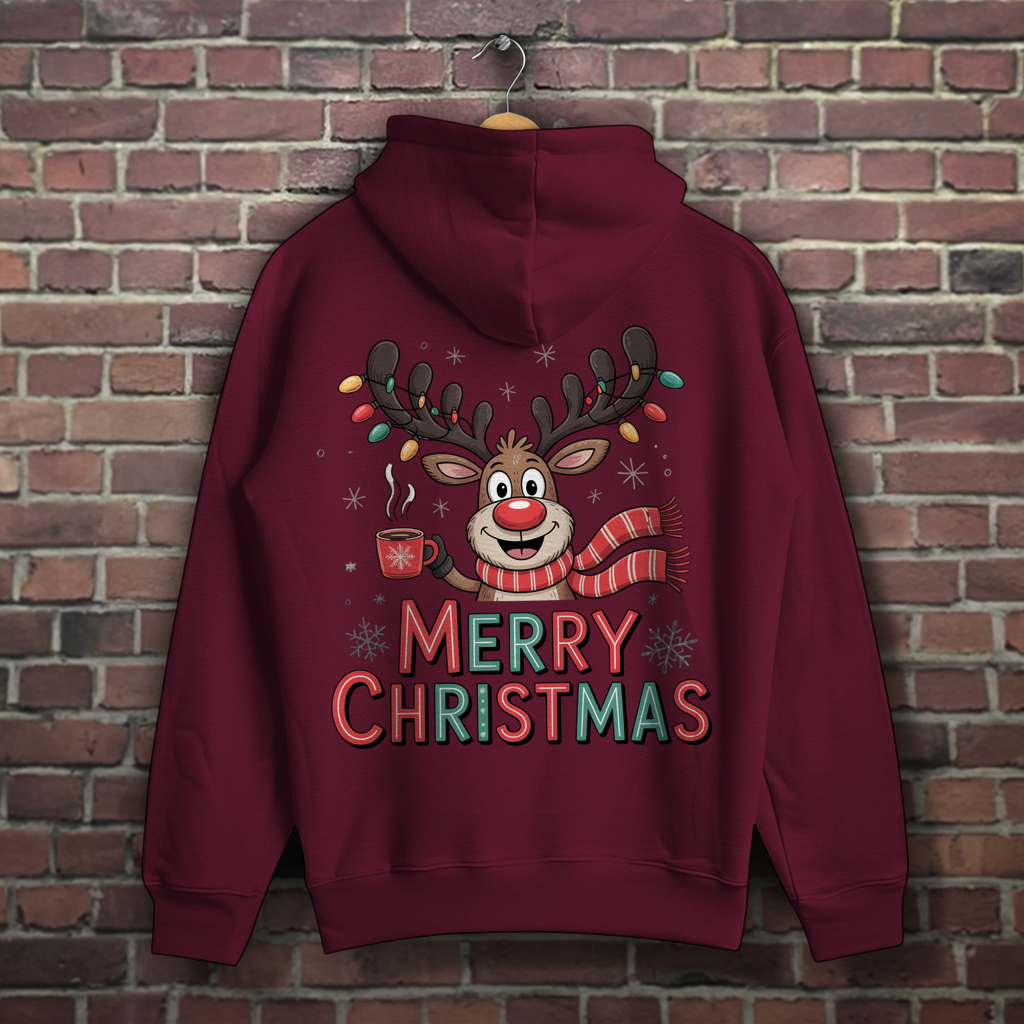 Merry Christmas, Rentier mit Lichterkette