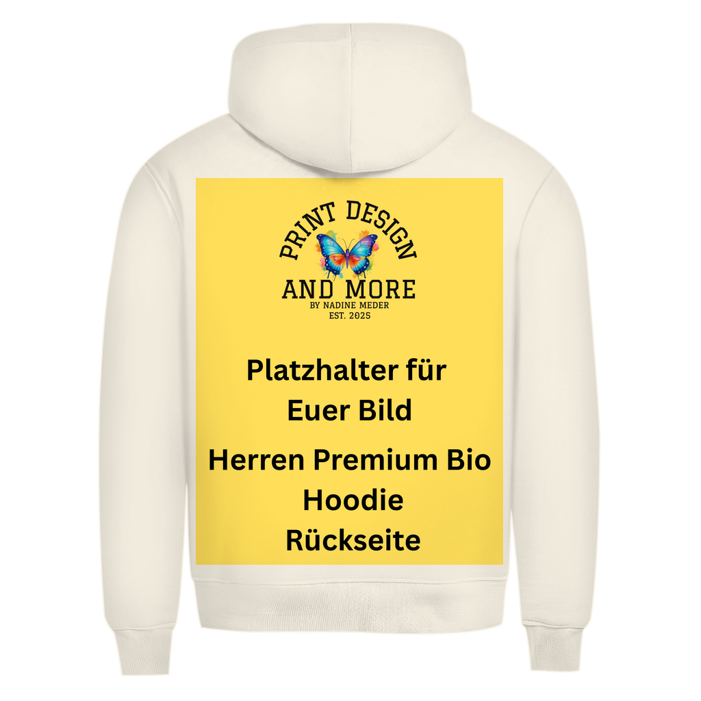 Herren Premium Bio Hoodie Rückseite DTF