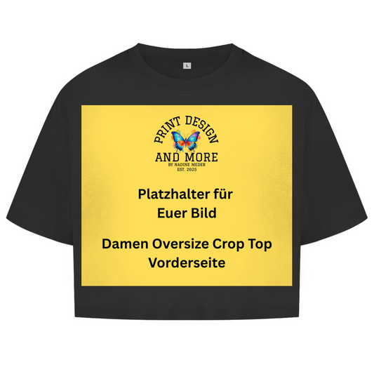 Damen Oversize Crop Top Vorderseite DTF