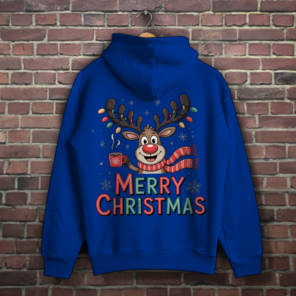 Merry Christmas, Rentier mit Lichterkette