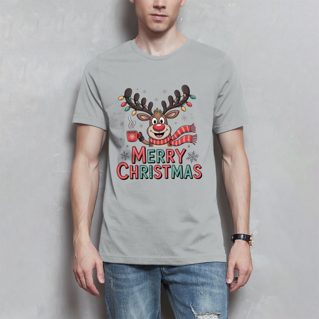 Merry Christmas, Rentier mit Lichterkette