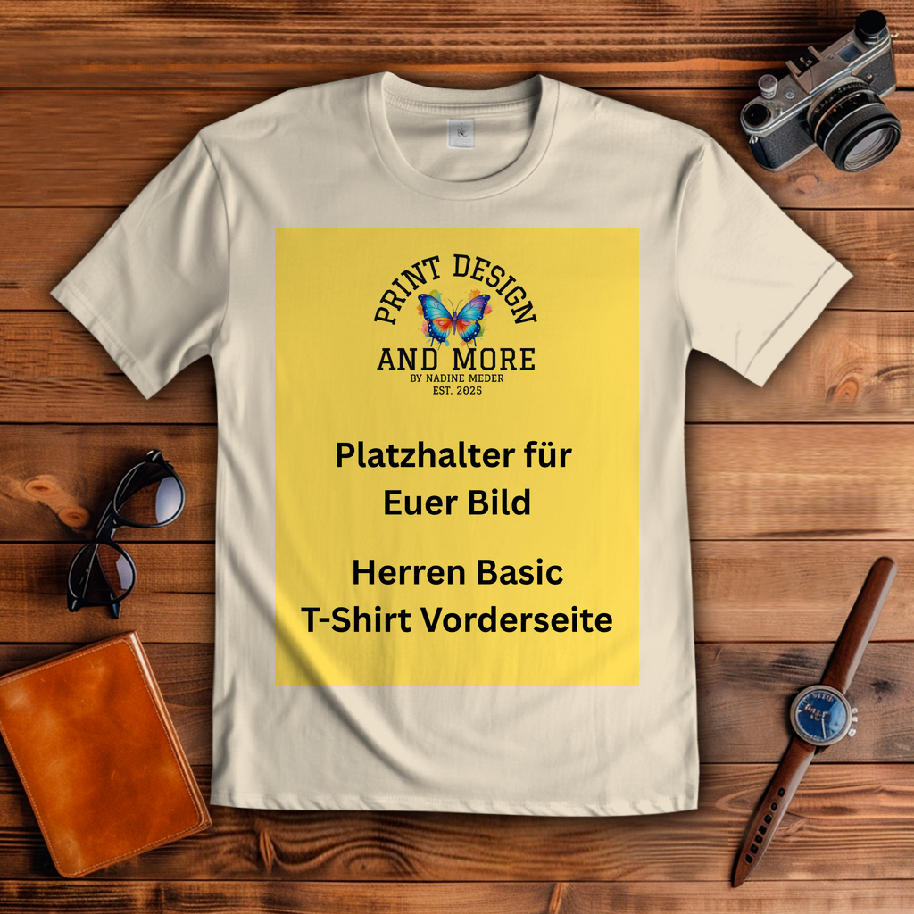Herren Basic T-Shirt Vorderseite Helle Farben DTF